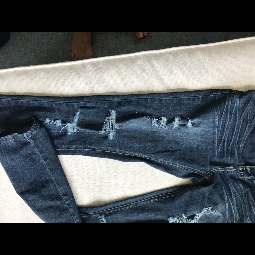 Mind Code Stretch Skinny Destroyed Jeans Size 9 - image 1